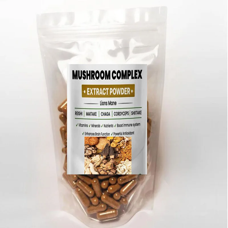 Lion Mane Mushroom - 100pcs,Top6 Mixed Mushroom Extract Capsule 30%