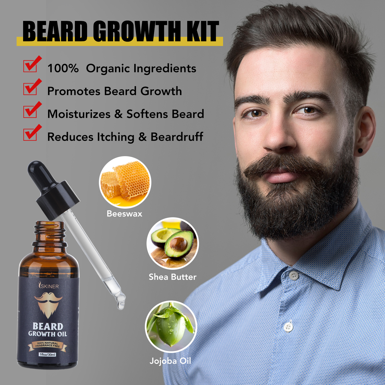 Beard Growth Kit For Men Barbe – Biotin Hair Growth recenzja i cena