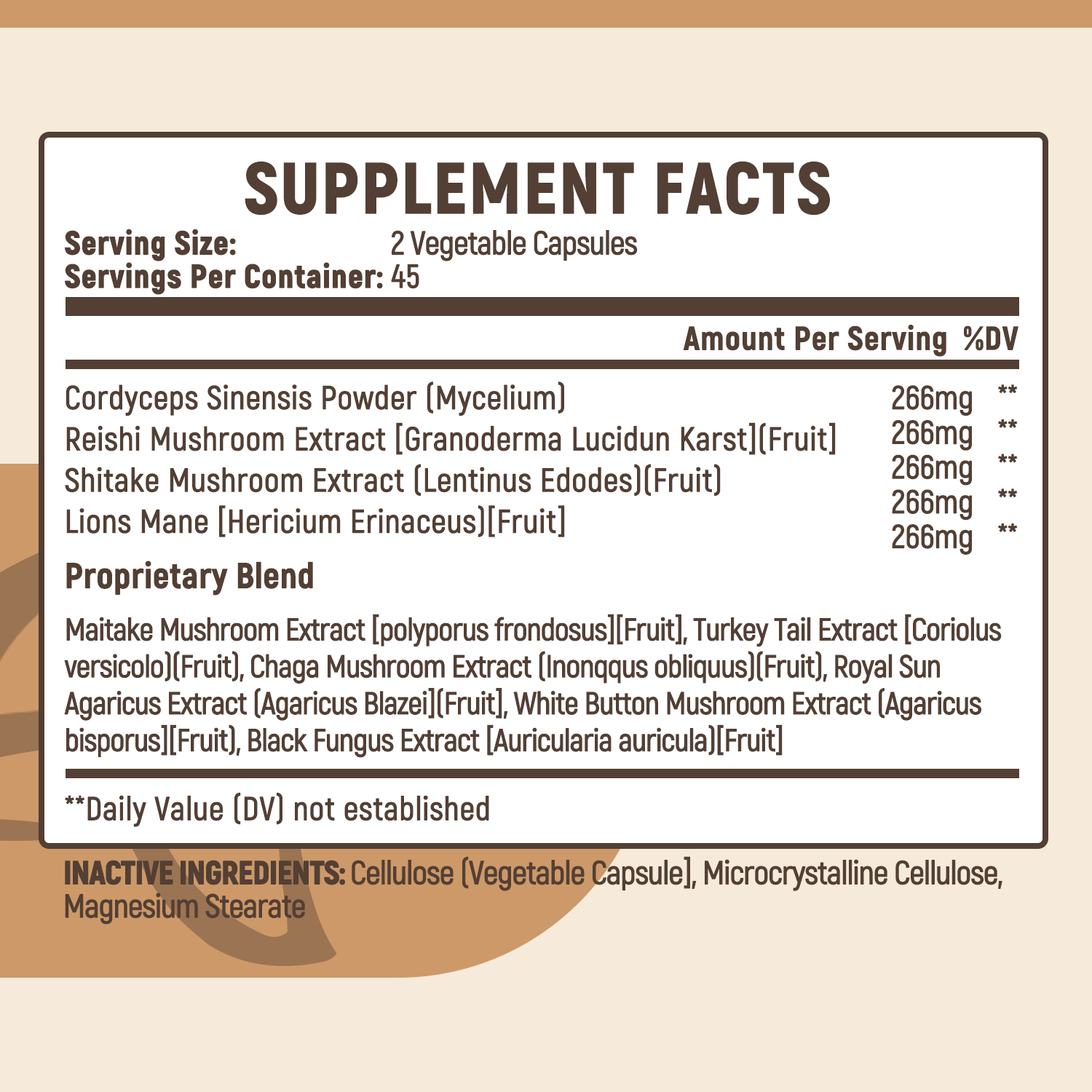10x Mushroom Complex Capsules  – Lion Mane Mushroom recenzja i cena